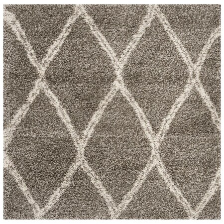 Safavieh Hudson Shag 300 Power Loomed Square Area RugGrey & Ivory 7 x 7 ft. SGH329B-7SQ